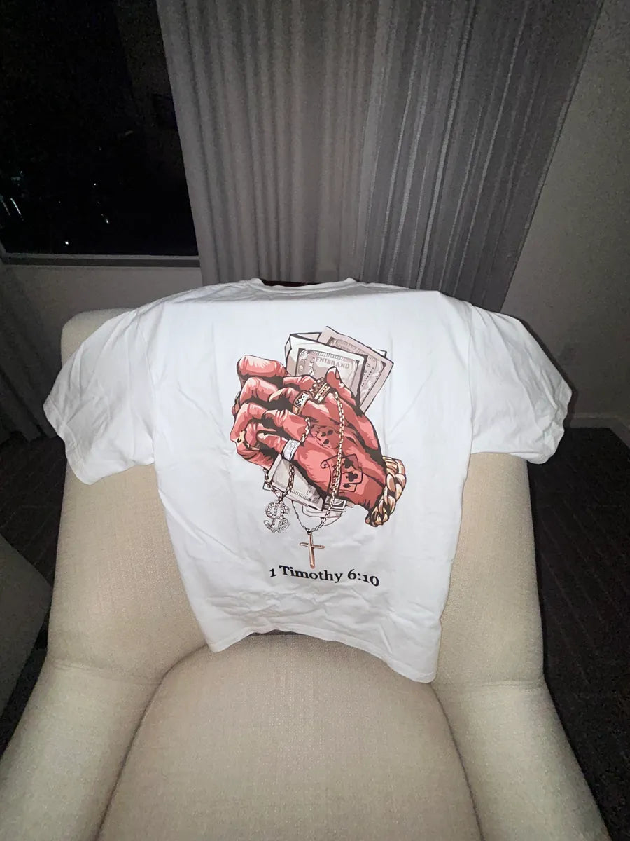 1 Timothy 6:10 Graphic T-Shirt - Winter White
